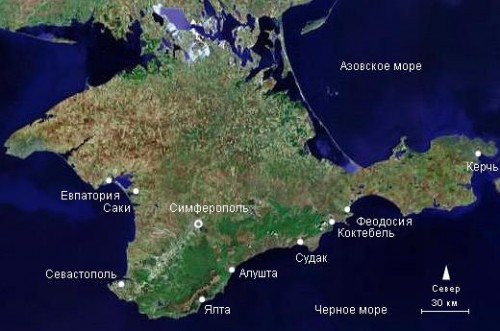 Вид на полуостров из космоса